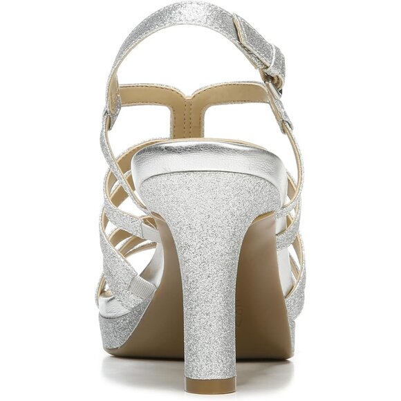 Naturalizer Women Silver Synthetic Open Rounded Toe Slingback Baylor Sandal - Picture 3 of 9